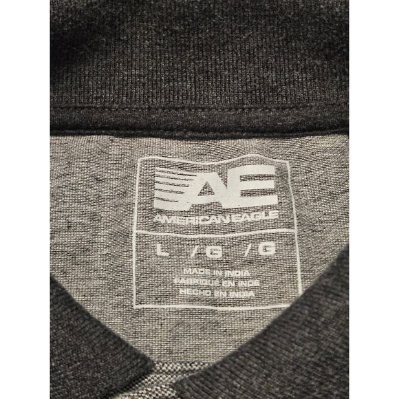 American Eagle Men’s Polo Shirt – Large – Gray with Black Trim – Great Condition - Picture 3 of 4